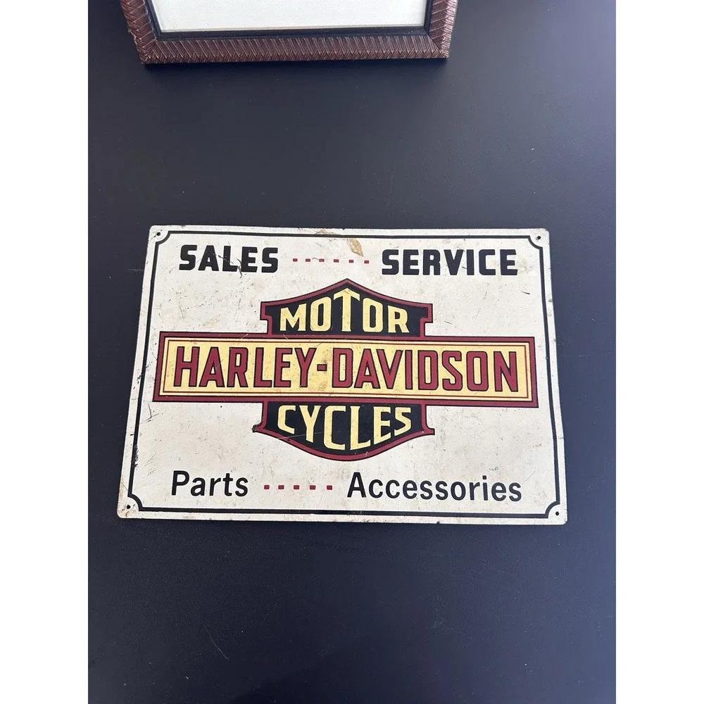 Vintage Harley Davidson Motorcycles Metal Sign Sales Service Parts Accessories‎